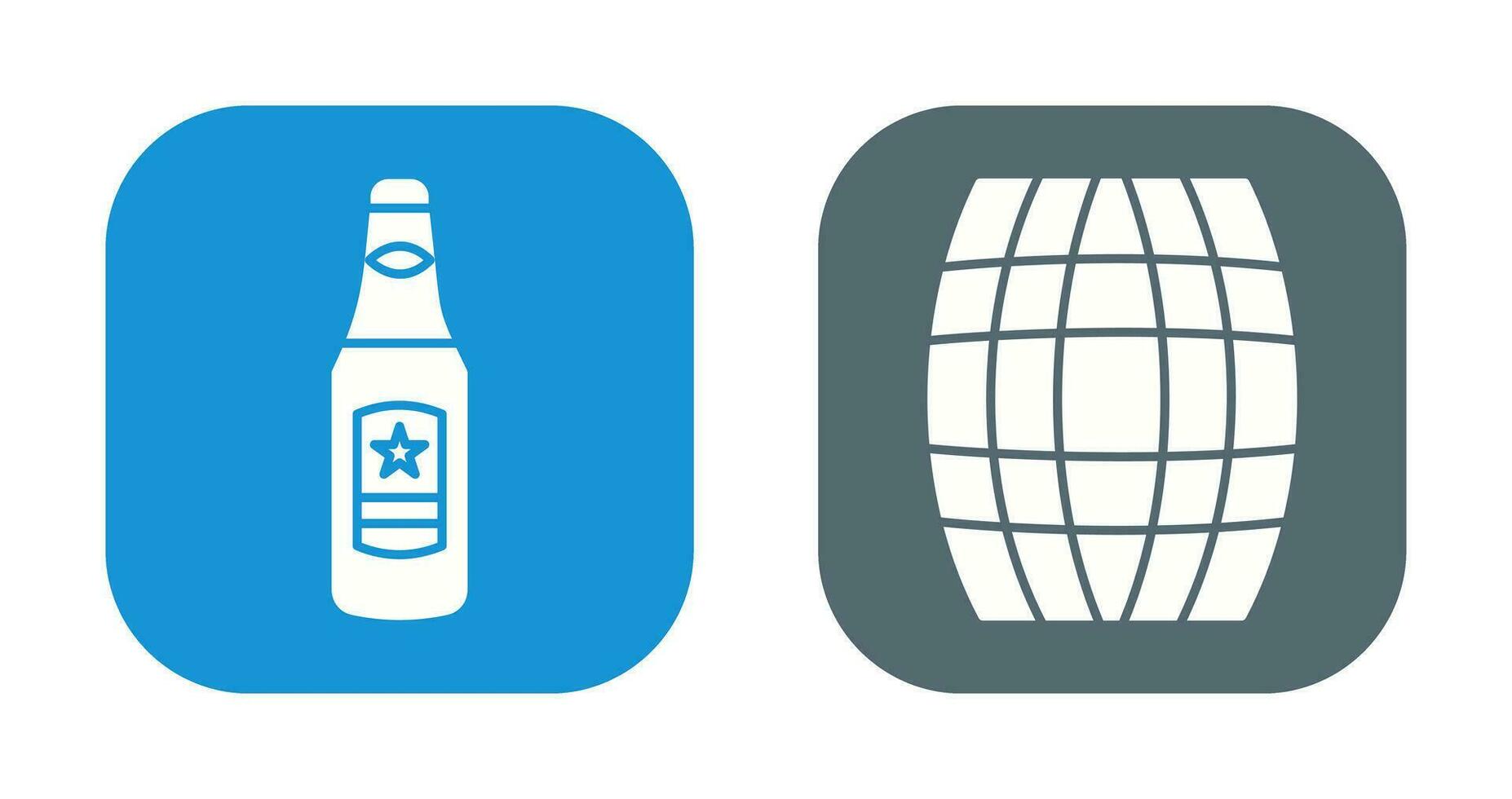 Beer Bottle and Barrel Icon vector