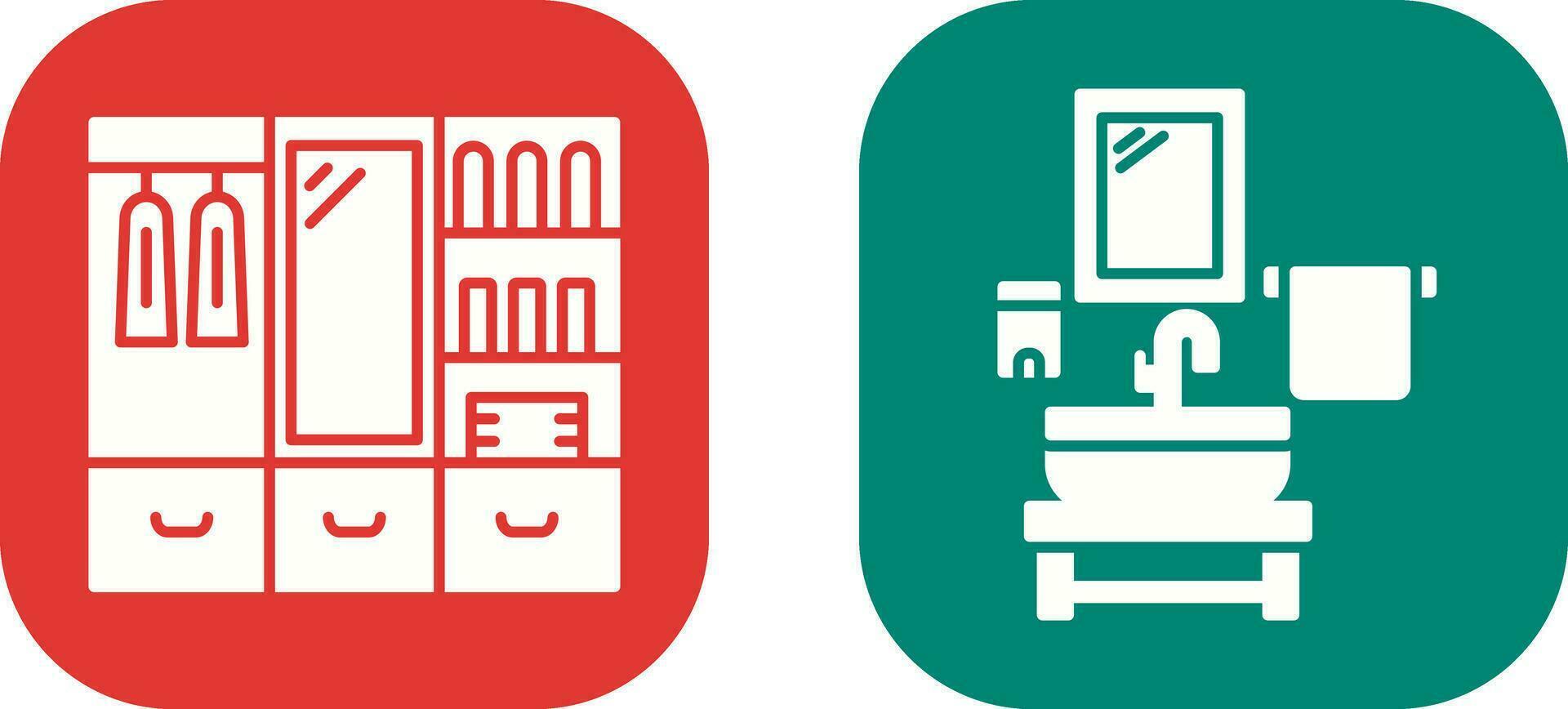 Wardrobe and Washbasin Icon vector
