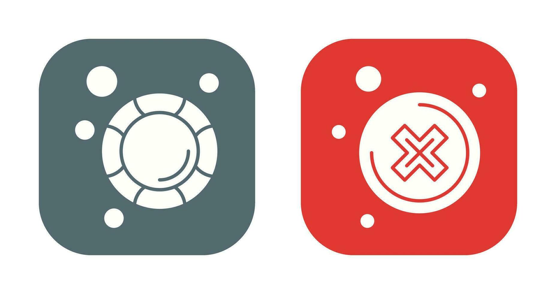 Close and Lifesaver Icon vector