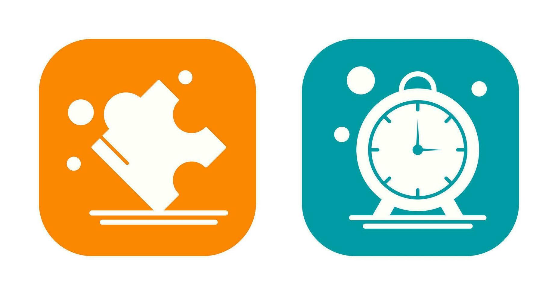 Puzzle and Stop Watch Icon vector