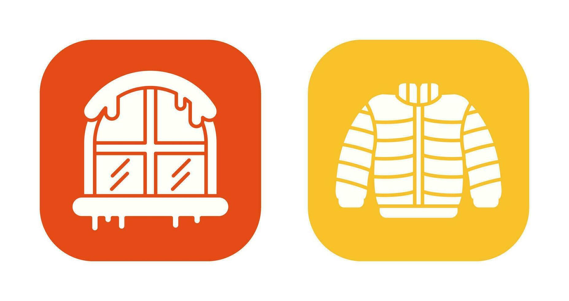 Window and Winter Clothes Icon vector