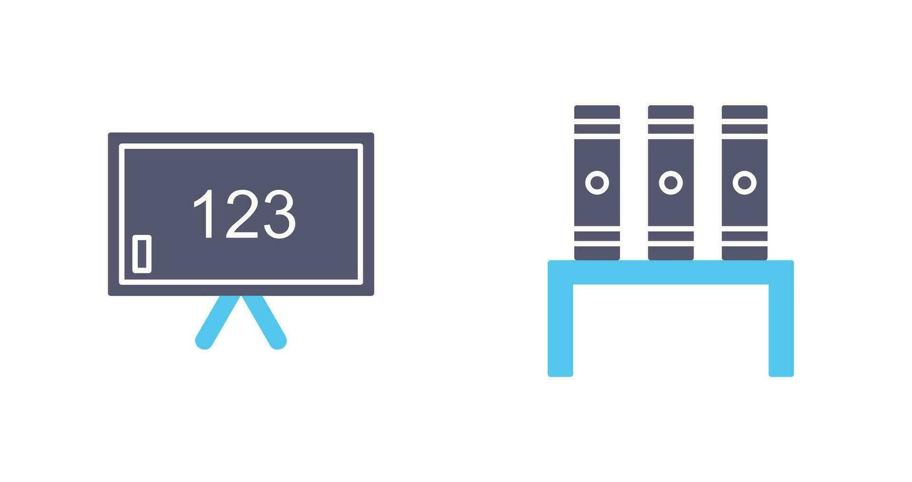 Classroom Board and Bookstand  Icon vector