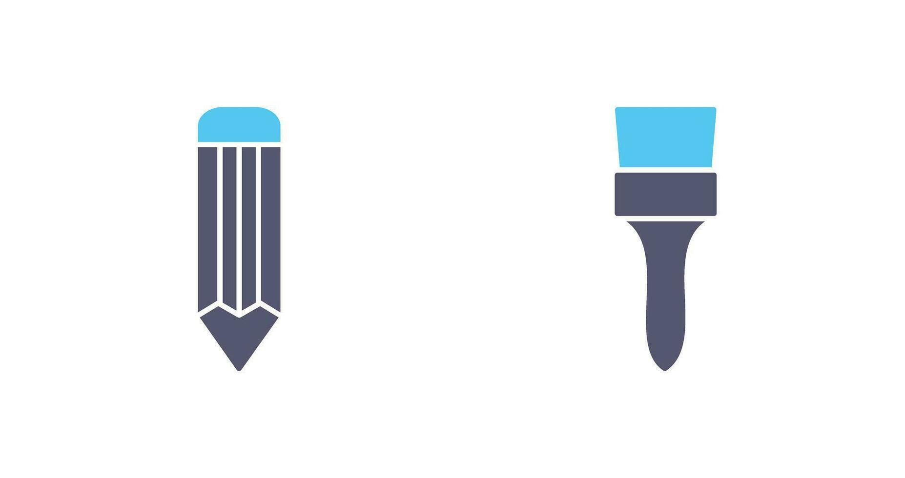 pencil and Brush Icon vector