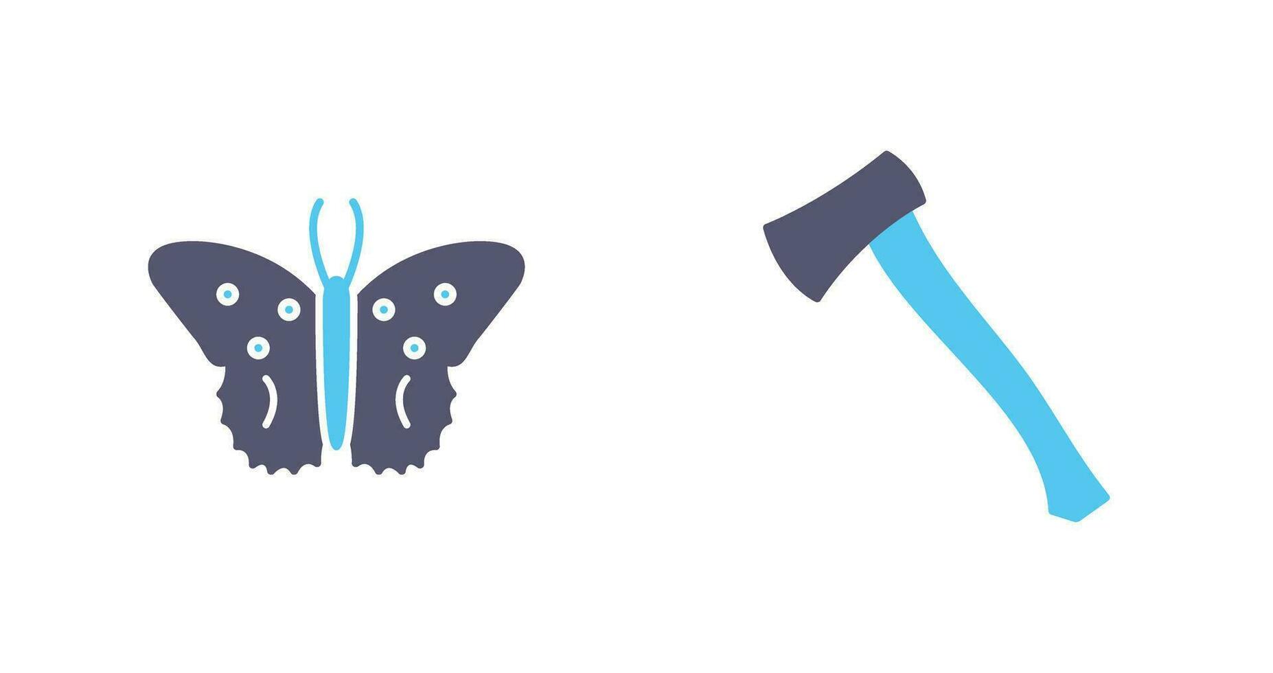 Butterfly and Wood Cutter Icon vector