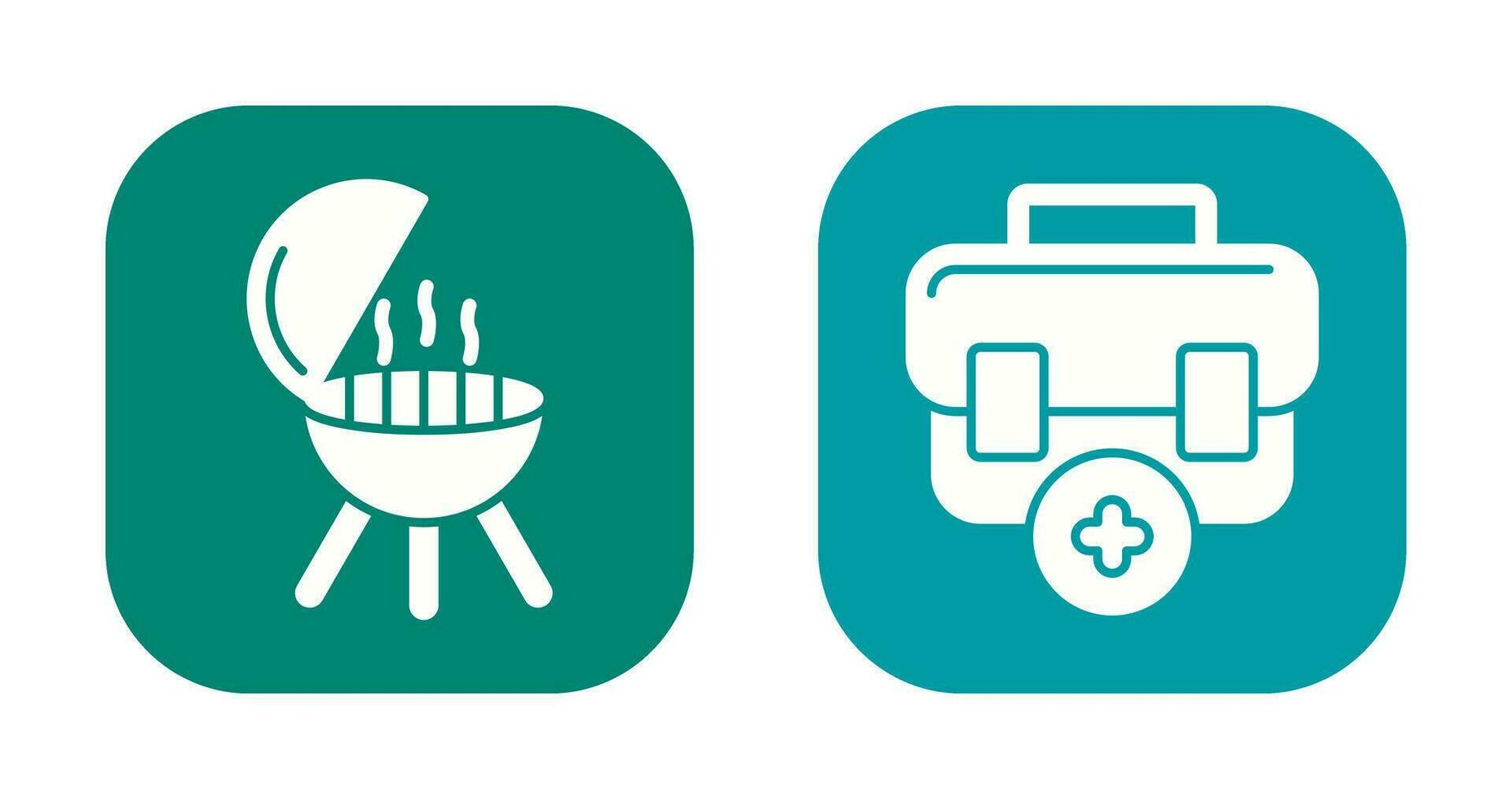 Bbq and First Aid Icon vector