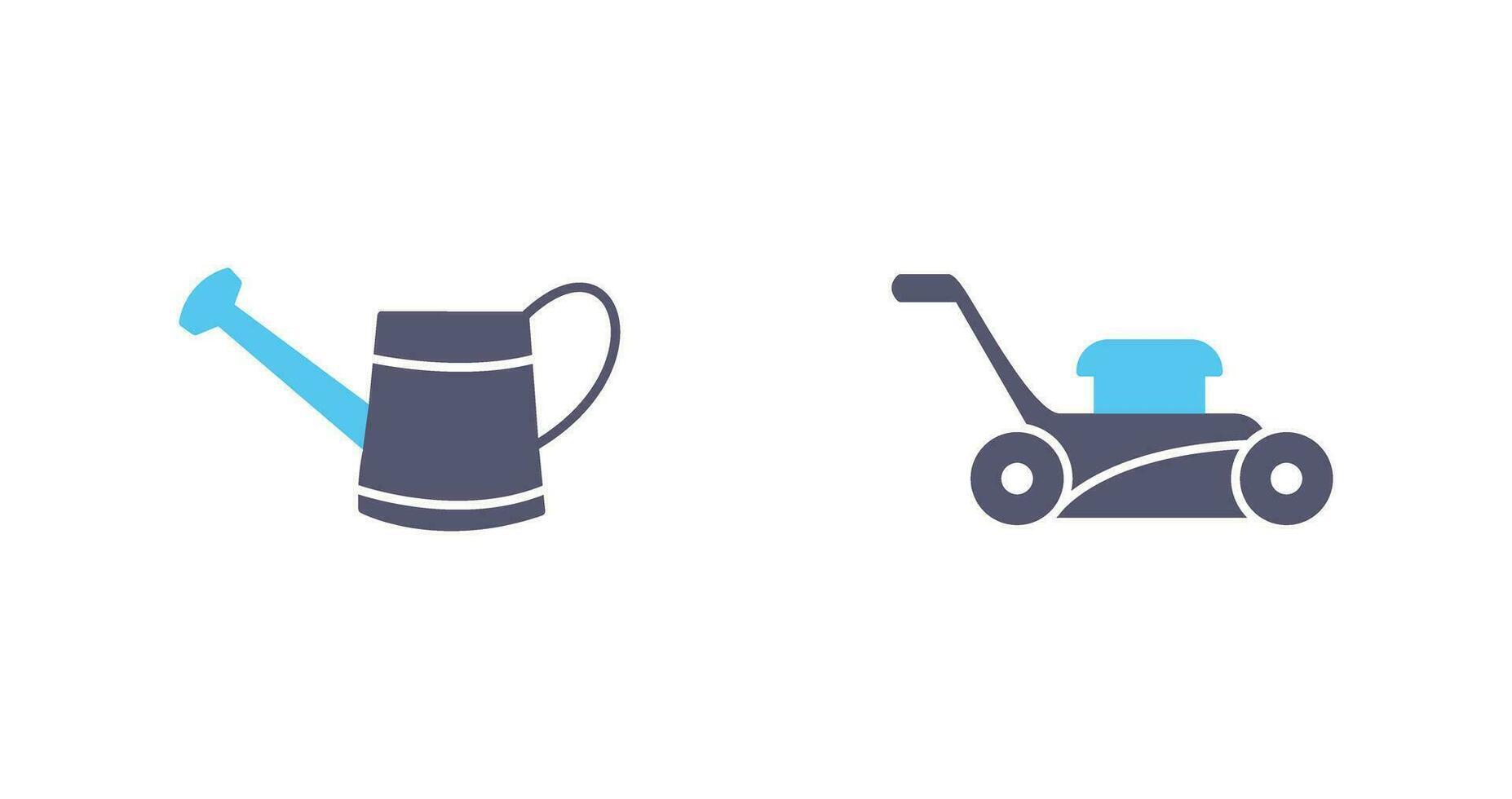 Watering tool and Lawn Mower Icon vector