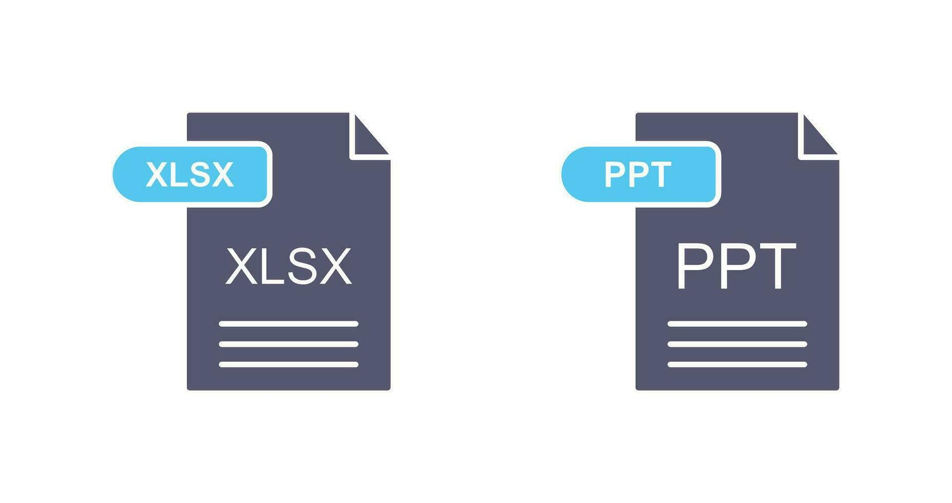 XLSX and PPT Icon vector