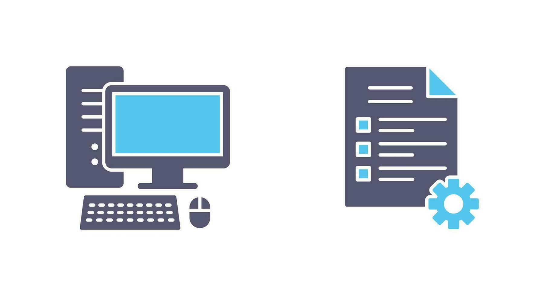 Computer and Test Icon vector