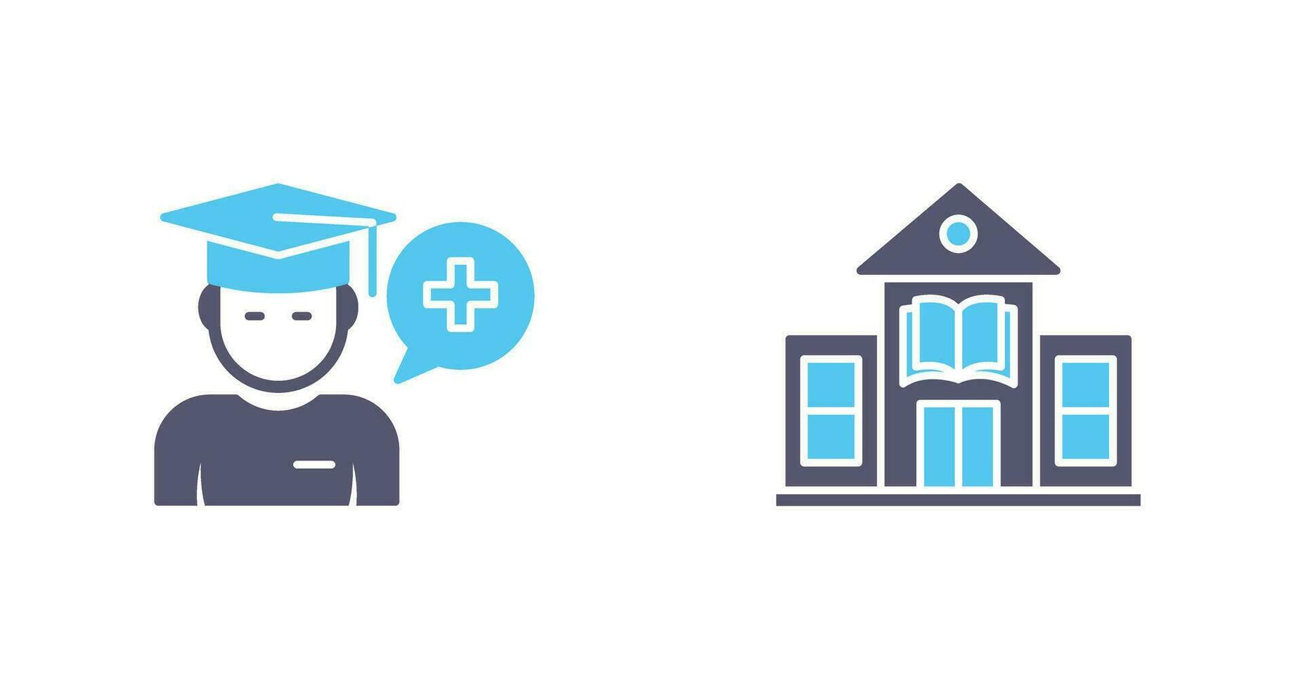 Medicine Faculty and Library Building Icon vector