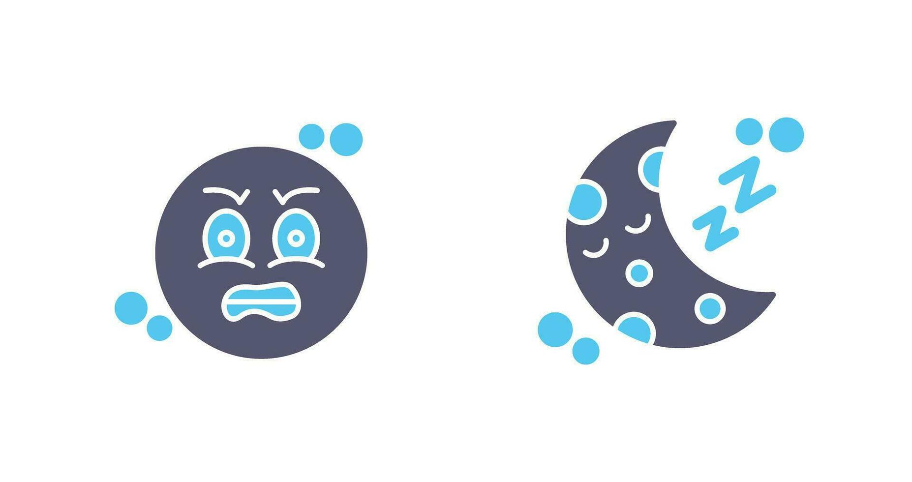 Angry and Sleeping Icon vector