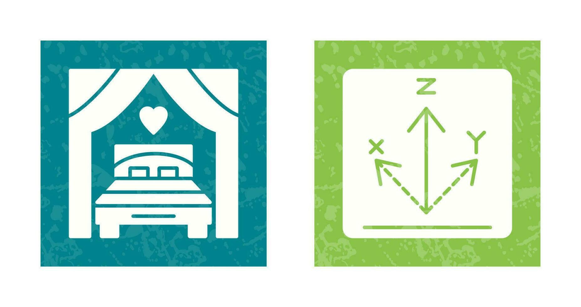 Bed and Axis Icon vector