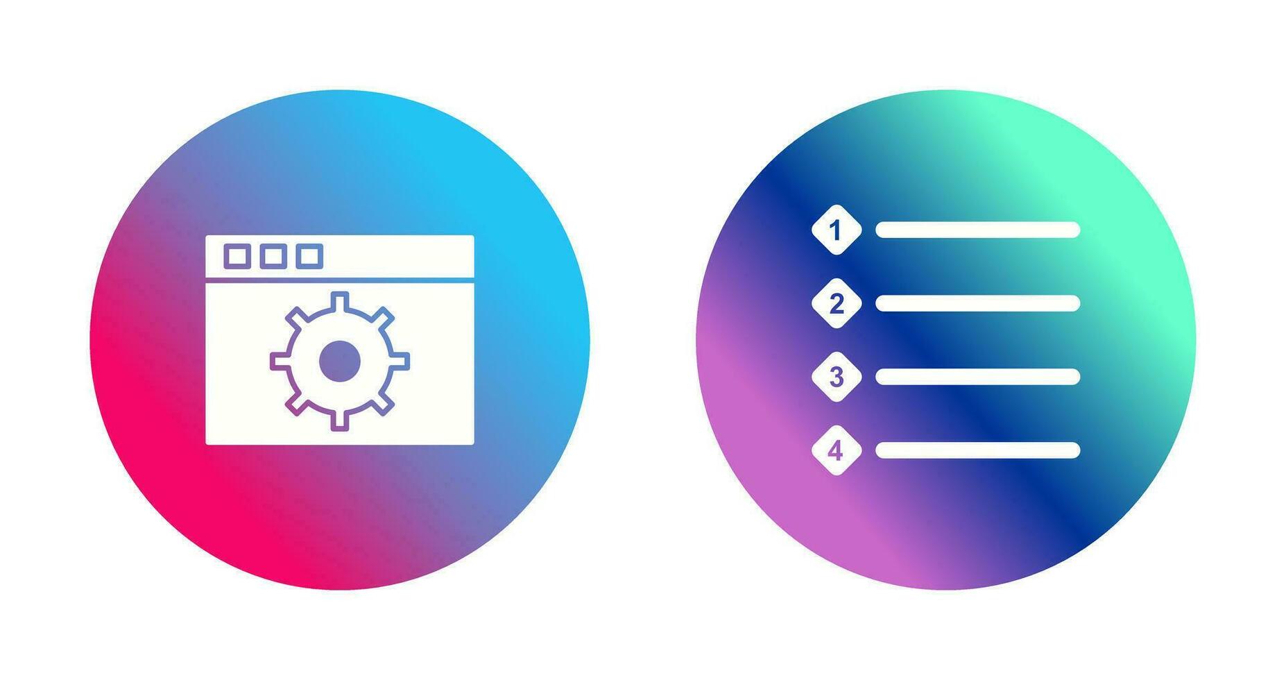 settings and numbered lists Icon vector
