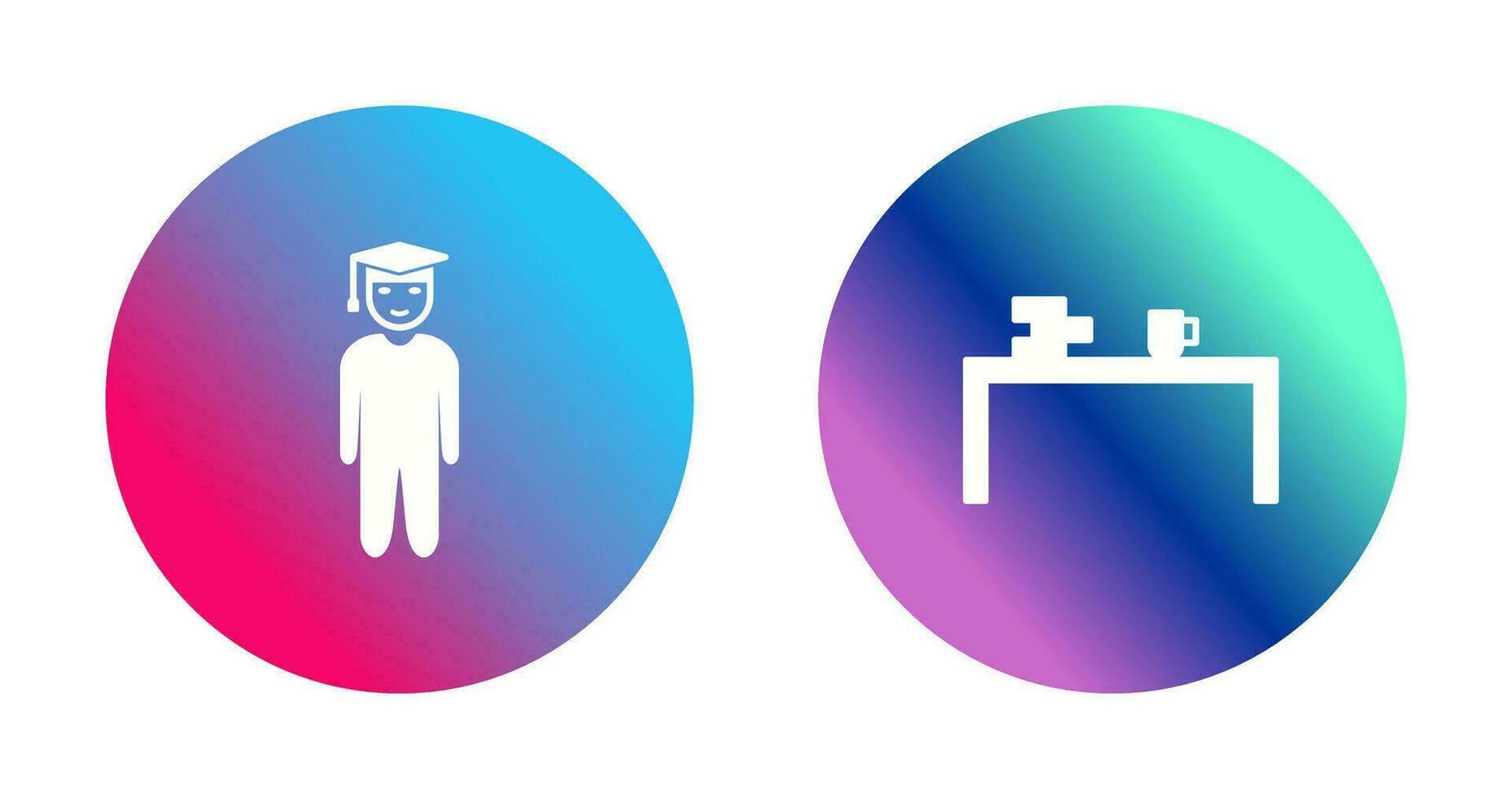 student standing and studying desk Icon vector