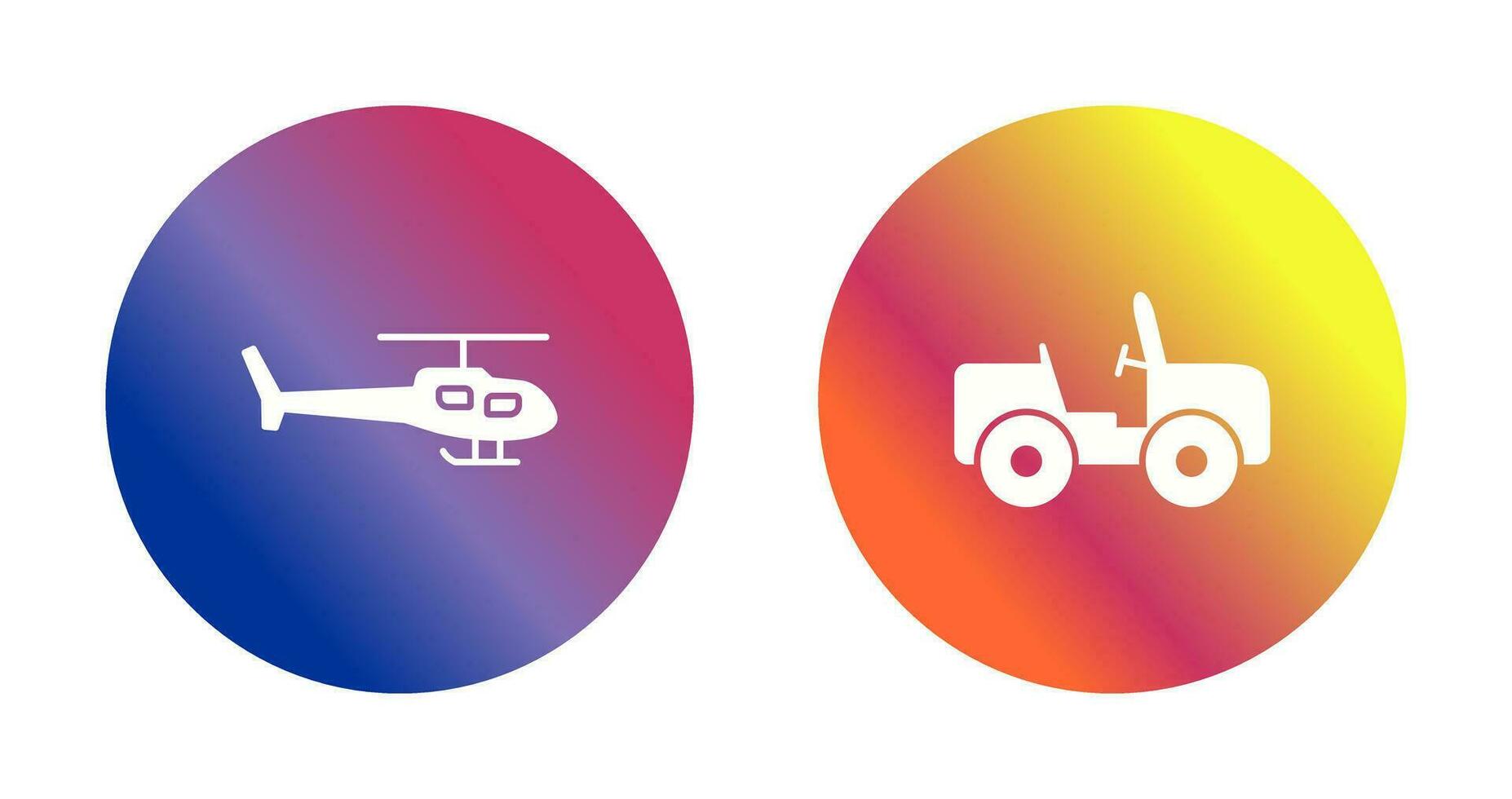 helicóptero y safari icono vector