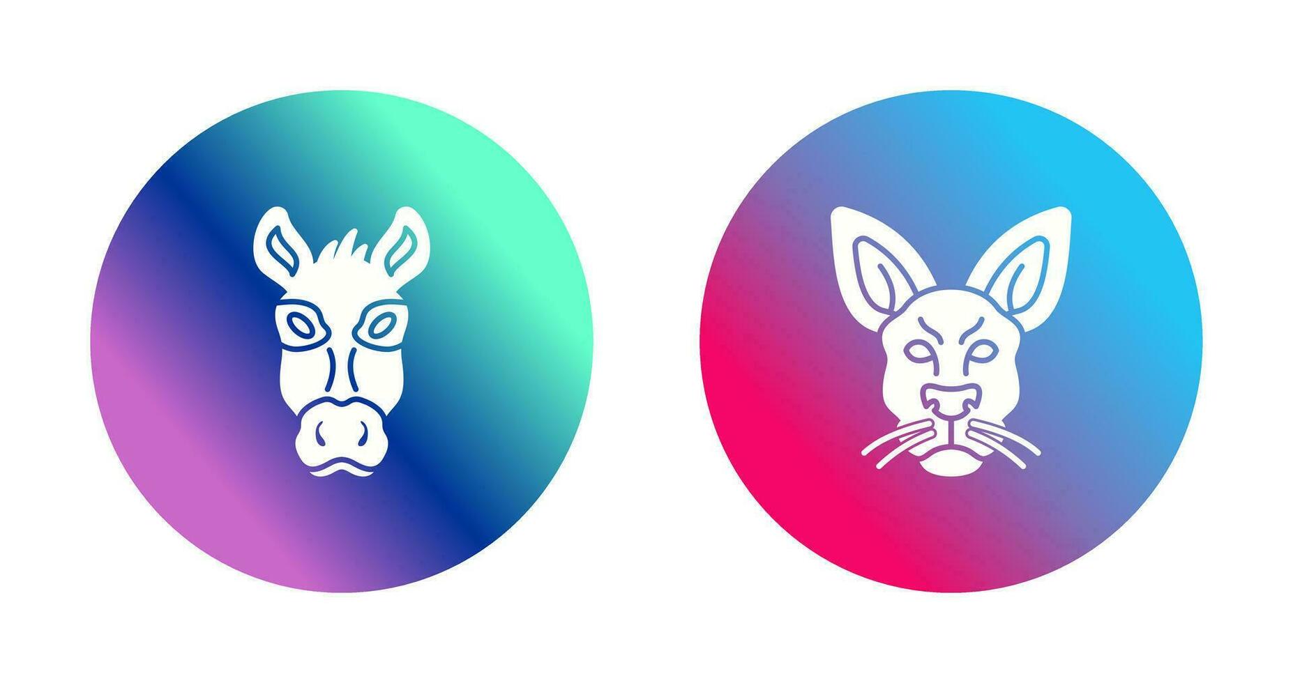 Donkey and Kangaroo Icon vector