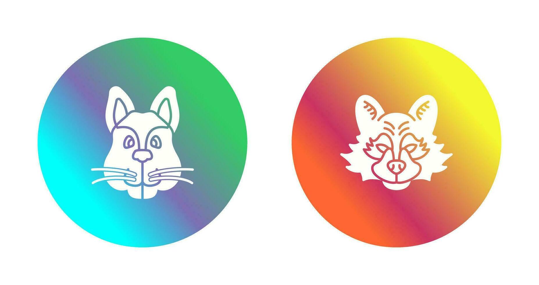 Squirrel and Raccoon Icon vector
