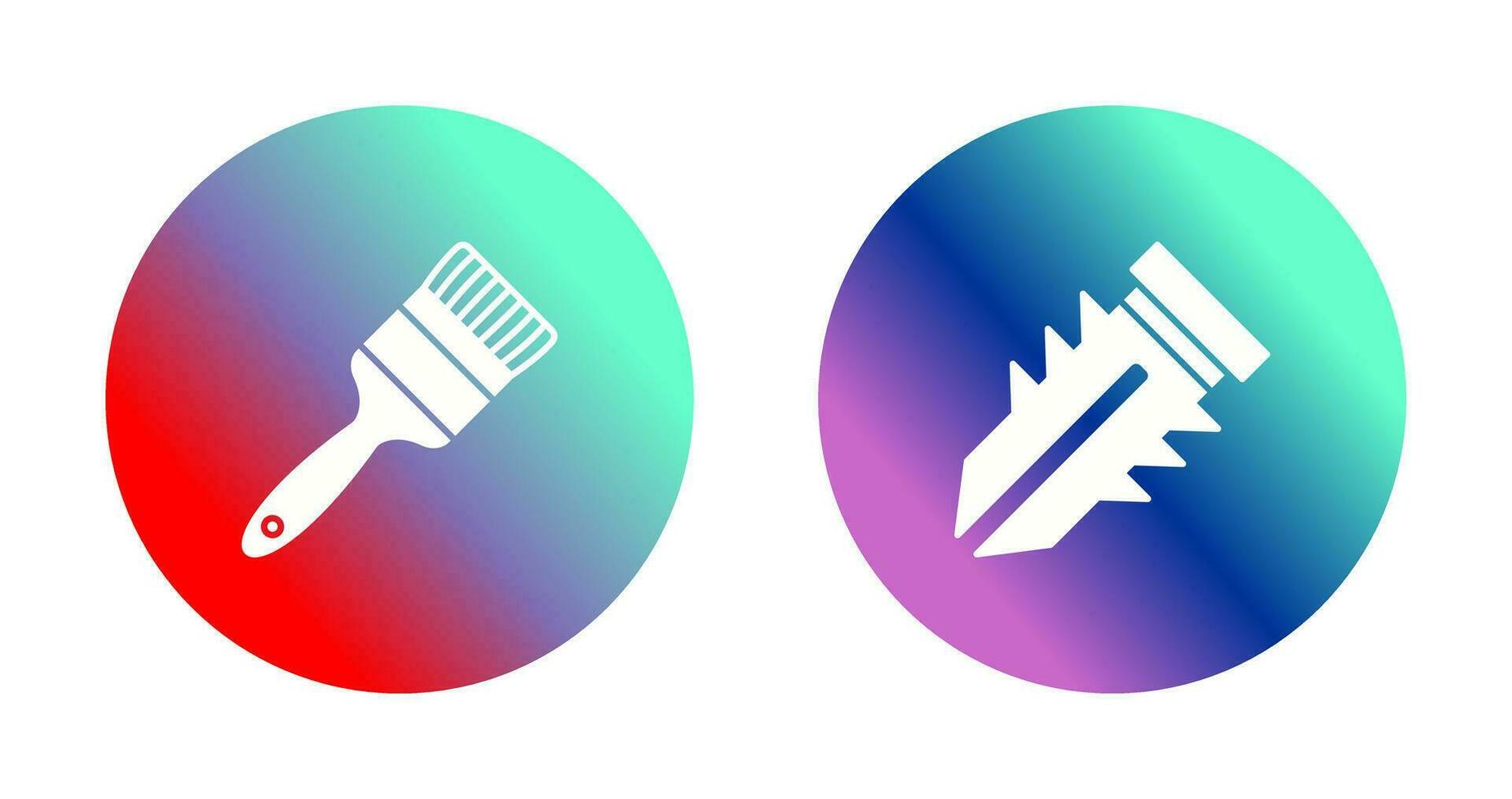 pintar cepillo y dyupel icono vector