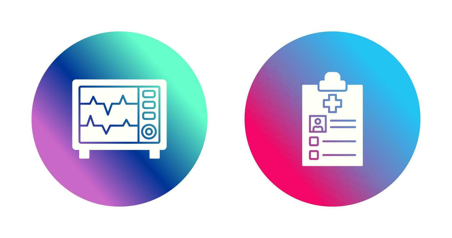 Heart Rate Moniter and Record Icon vector