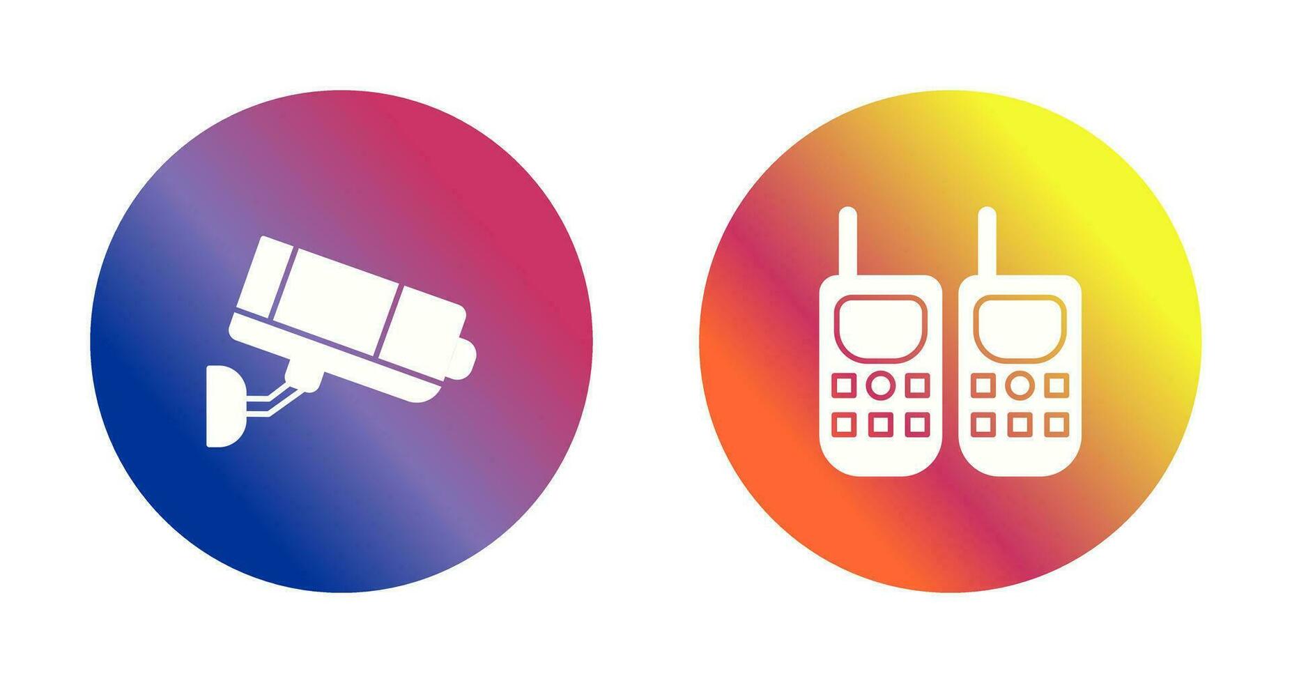 CCTV Camera and Walkie Talkie Icon vector