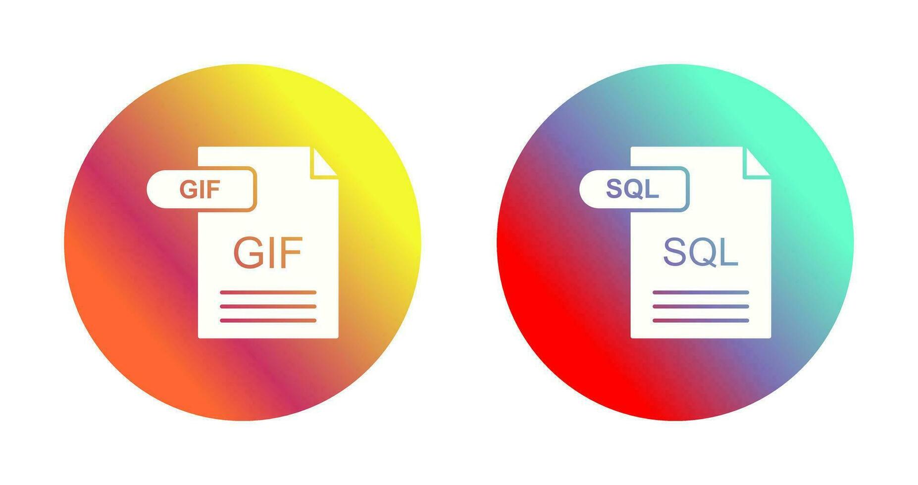 GIF and SQL Icon vector