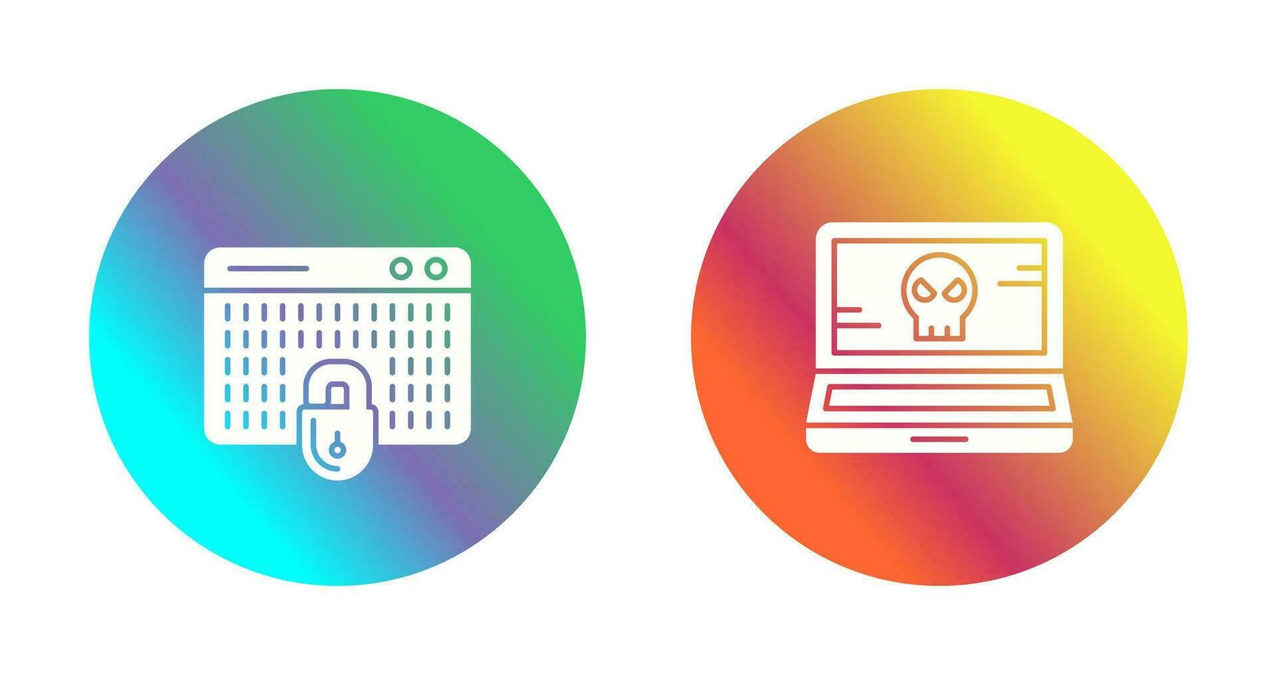 Hacking and Laptop Icon vector