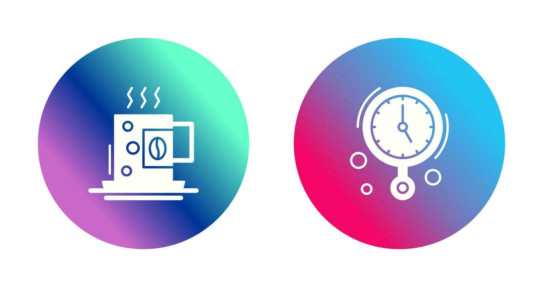 Coffee Cup and Wall Clock Icon vector