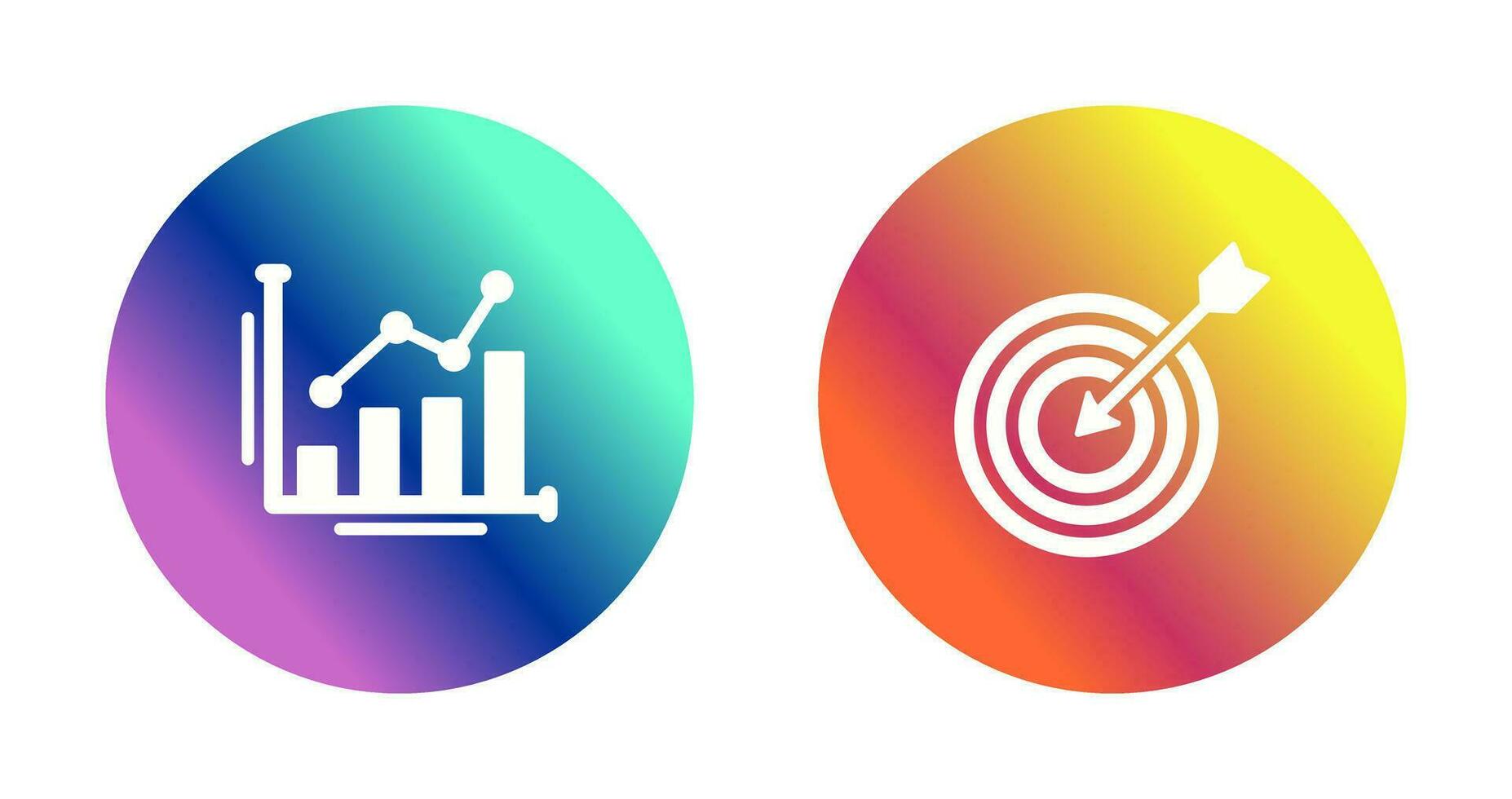 Bar Chart and Goal Icon vector