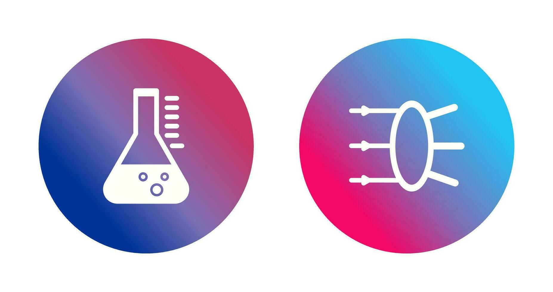 refracción y cubilete icono vector