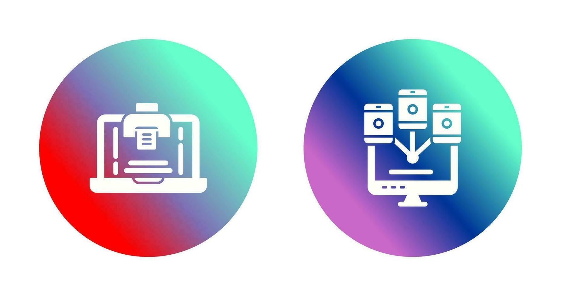 impresión y computadora icono vector