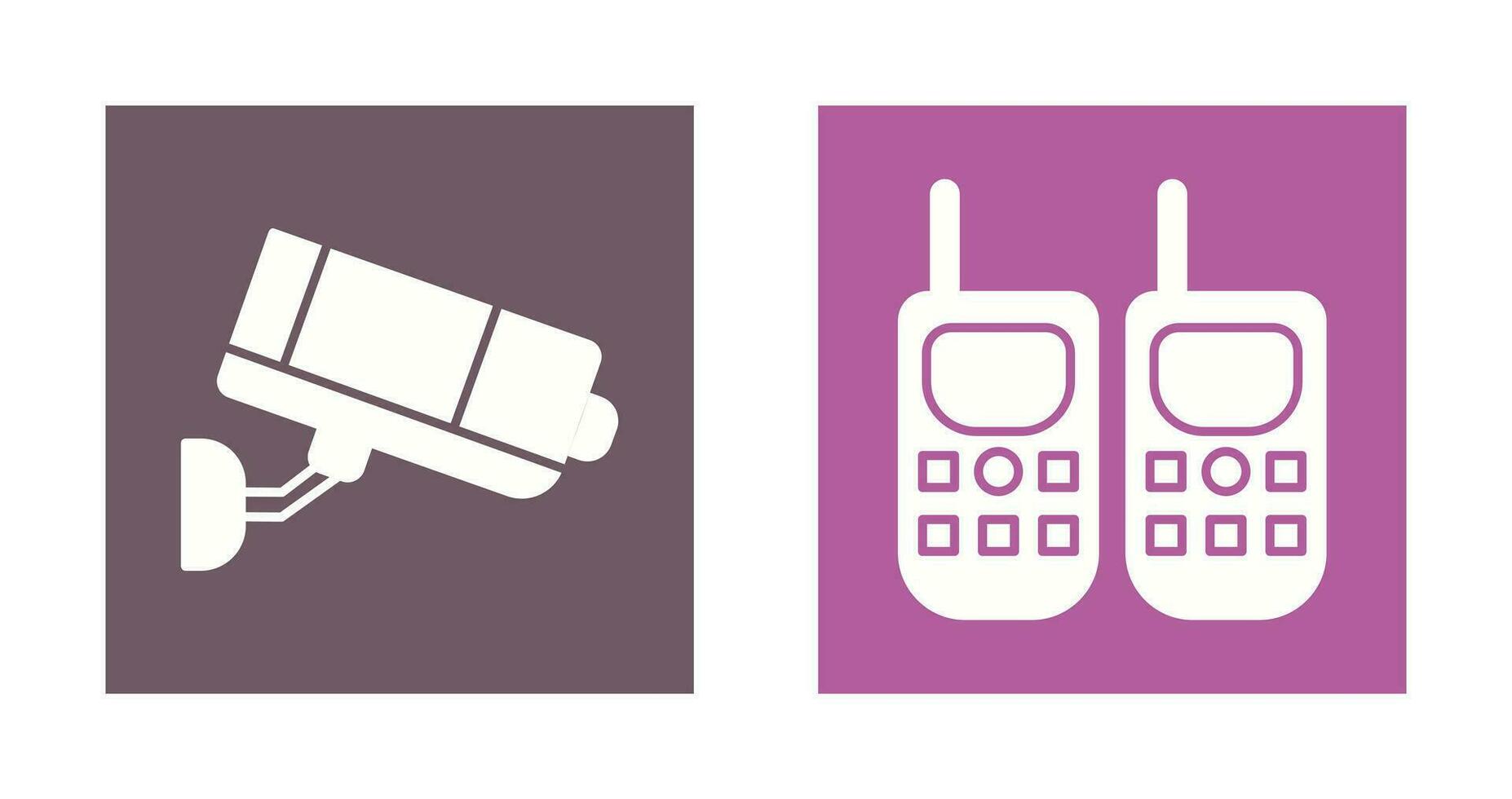 CCTV Camera and Walkie Talkie Icon vector