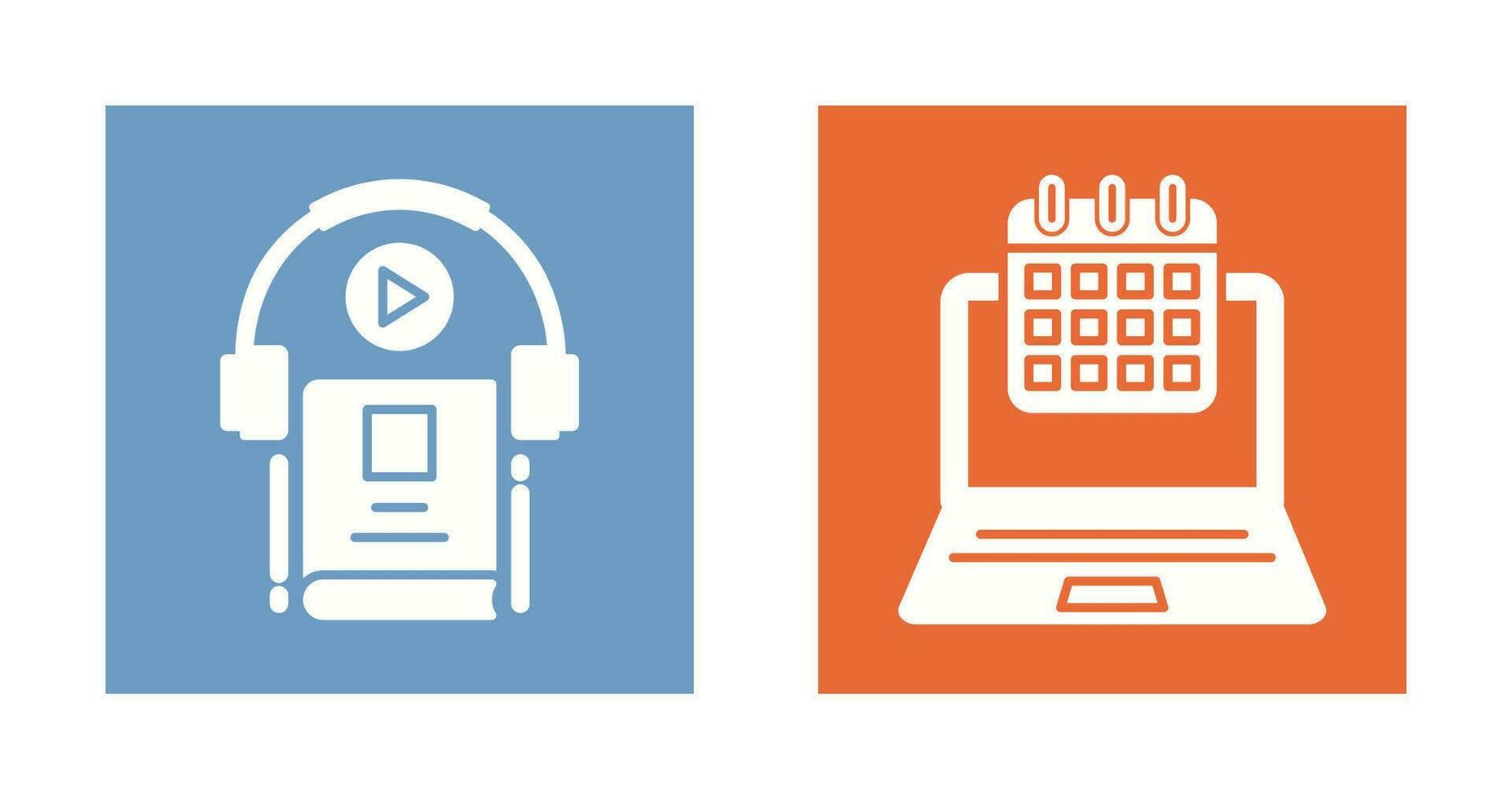 Timetable and Audio Book Icon vector