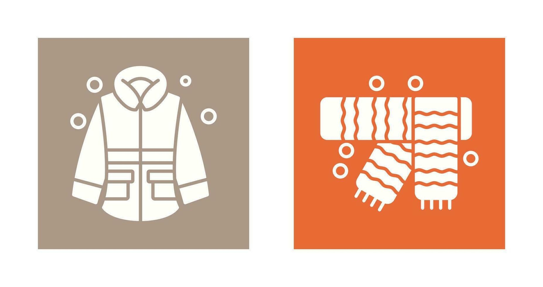 Winter Jacket and Winter Scarf Icon vector