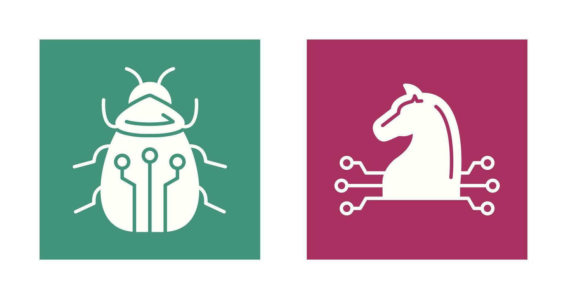 Bug and Trojan Icon vector