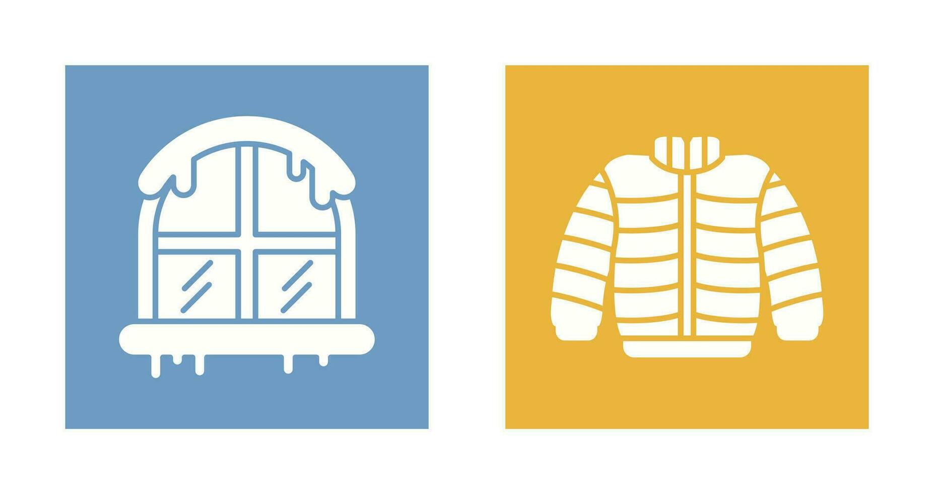 Window and Winter Clothes Icon vector