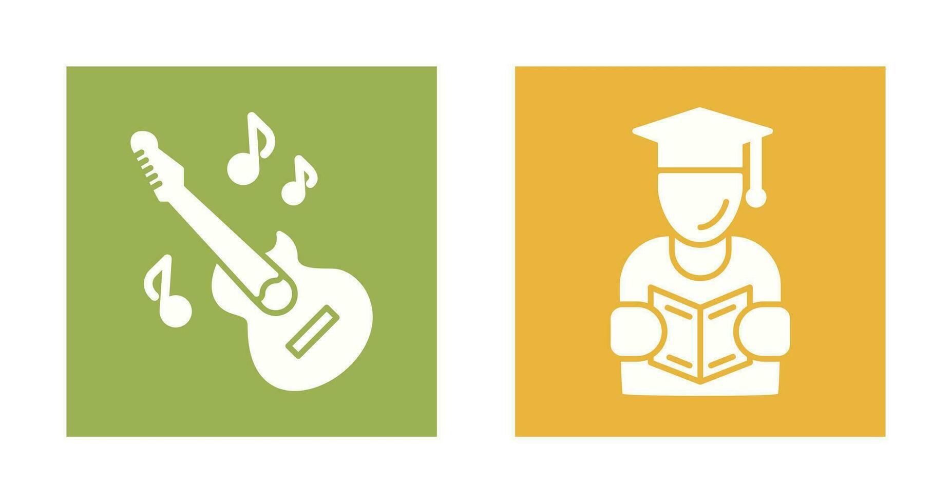 Learning and Guitar Icon vector
