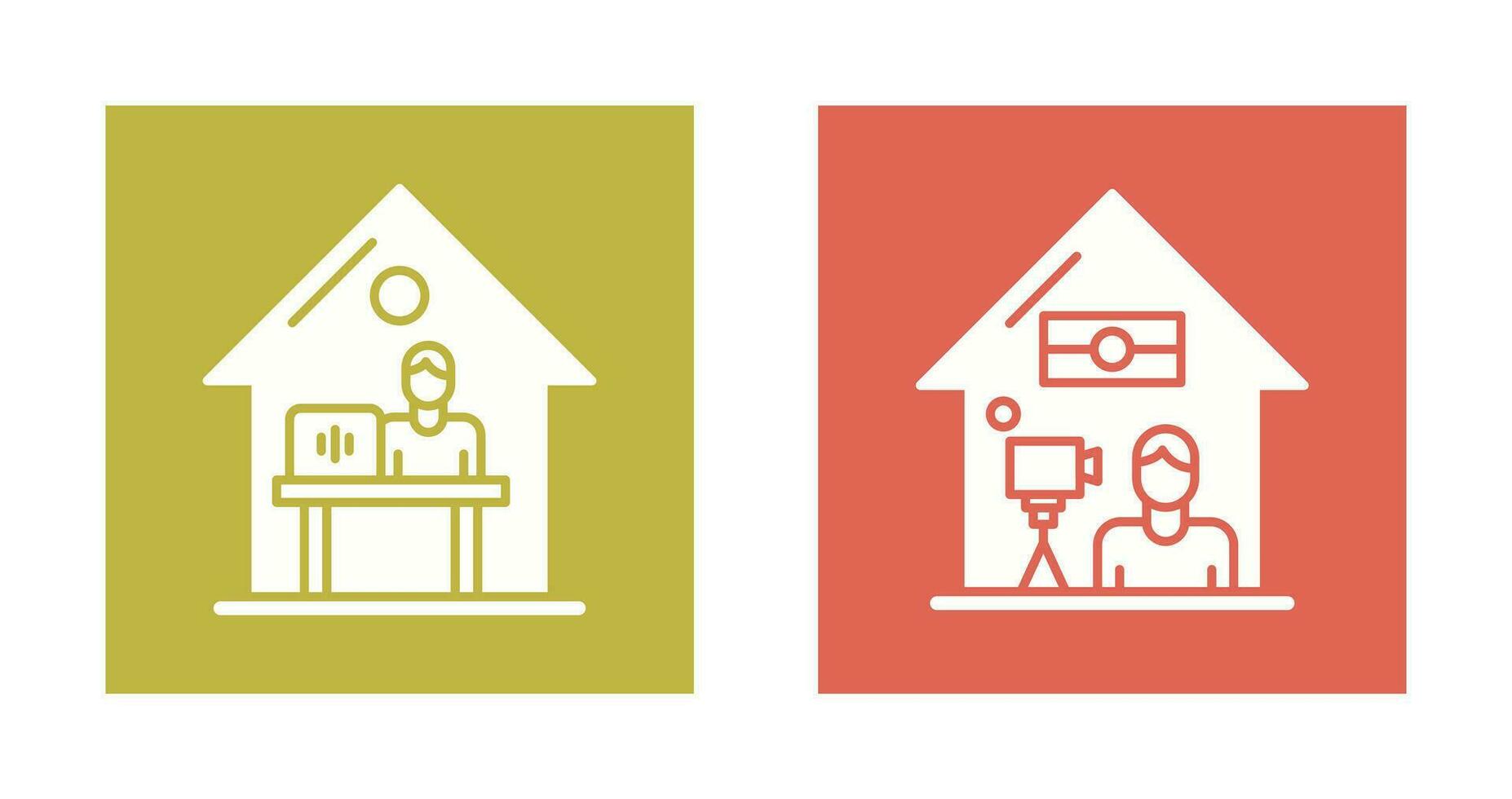 Work At Home and Lie Record Icon vector