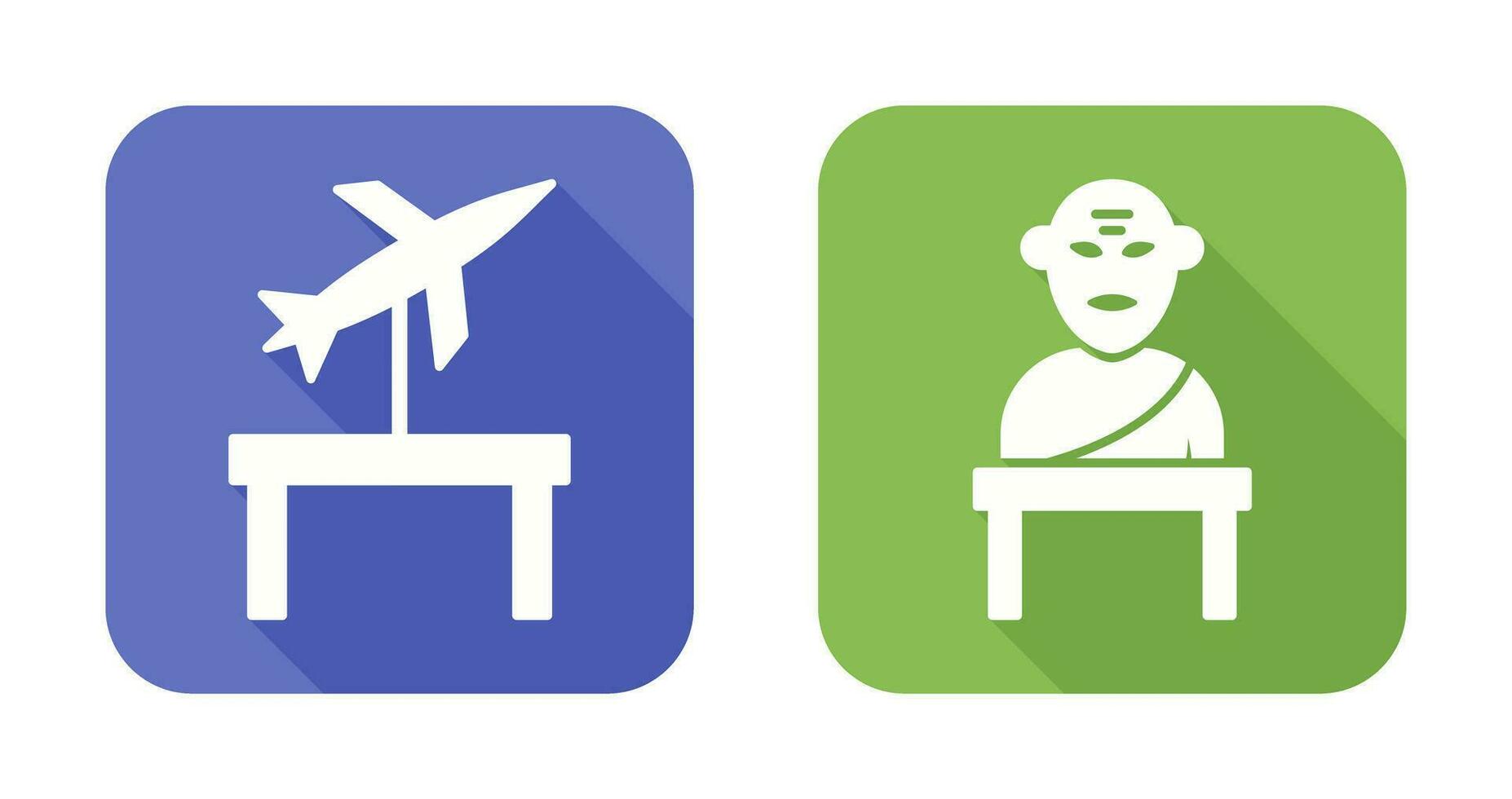 Jet Exhibit and Greek god Icon vector