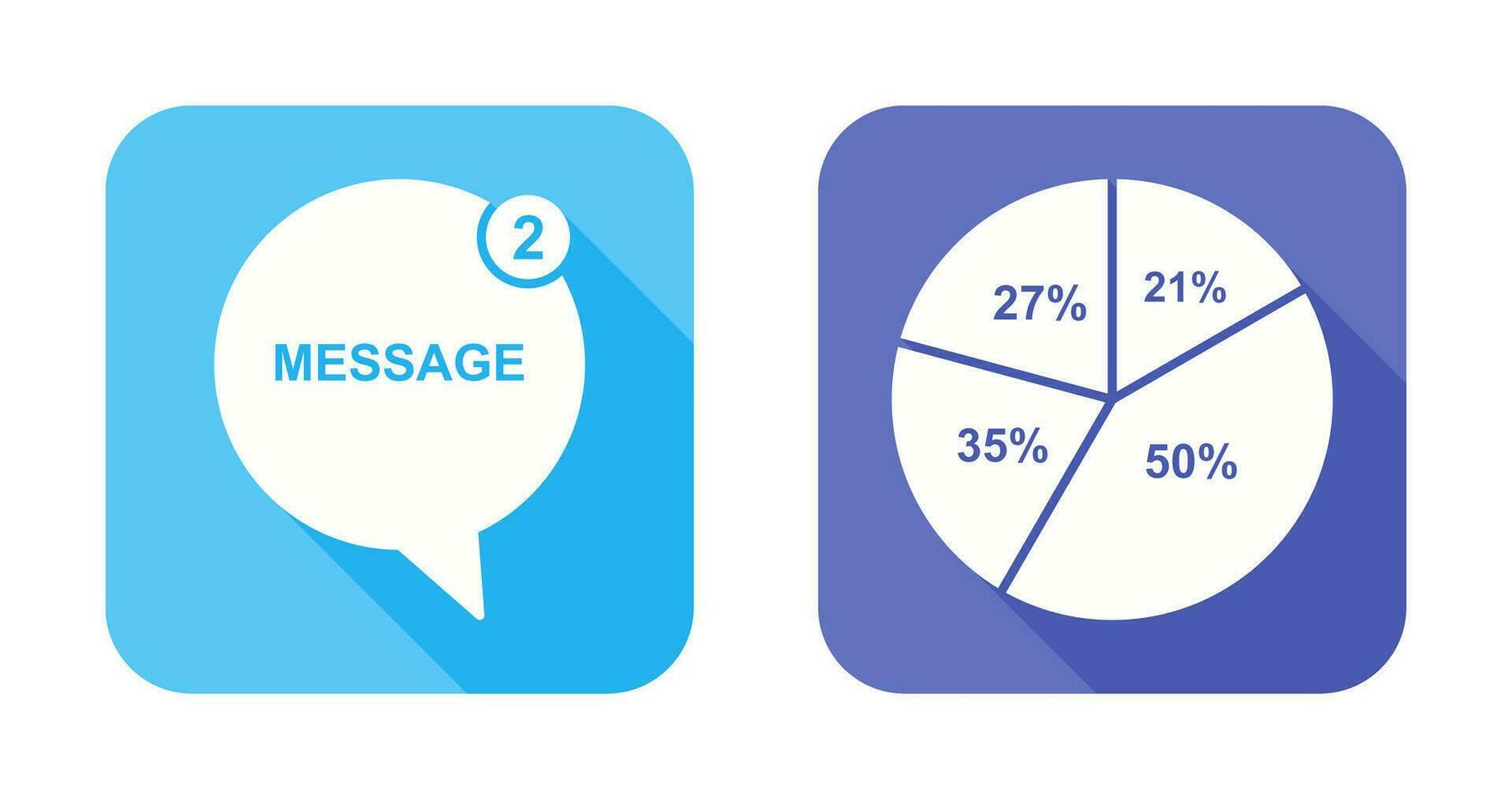 Message Bubbles and Pie Chart Icon vector