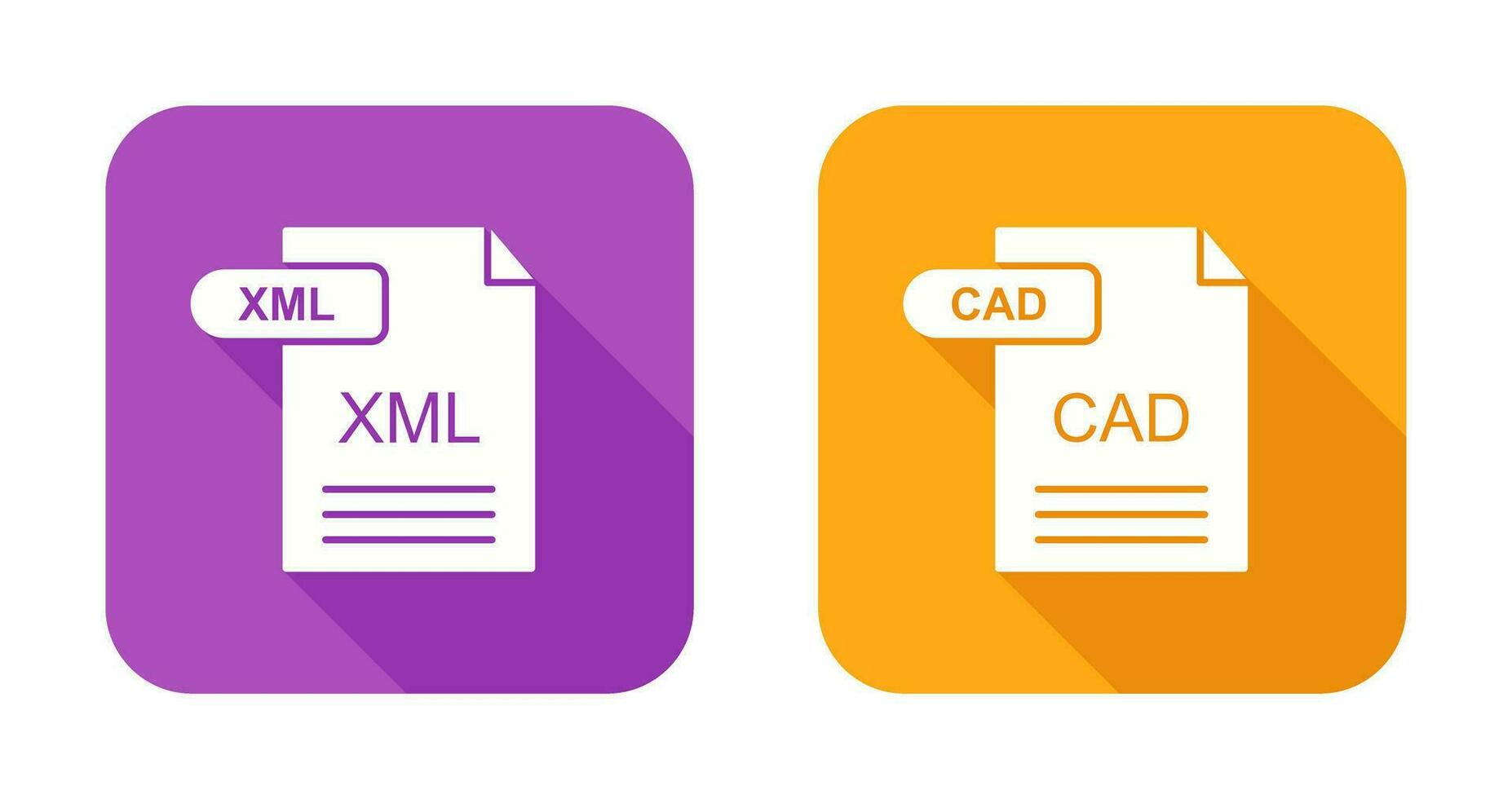 XML and CAD Icon vector