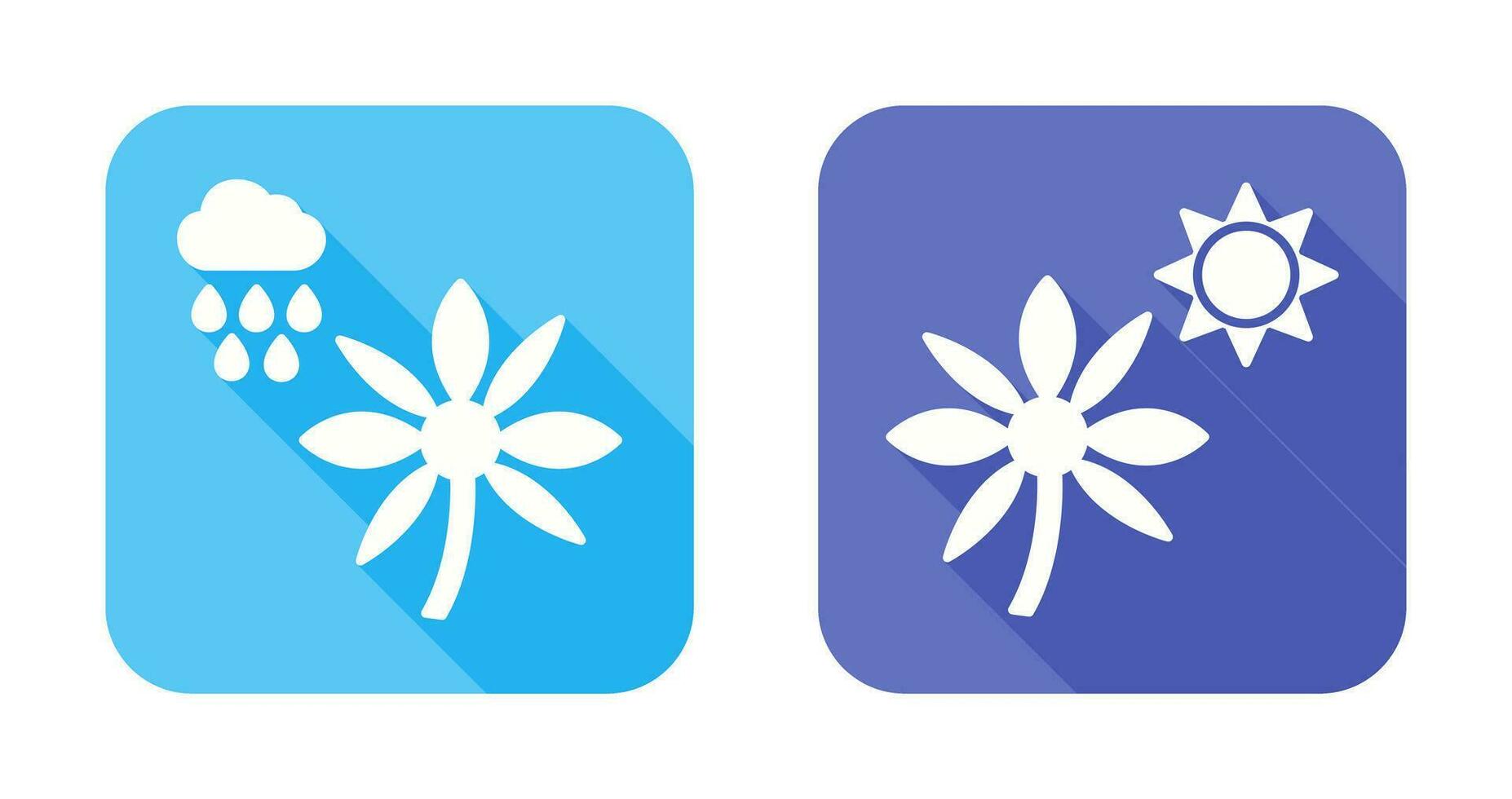 Flower with rain and Flower  Icon vector