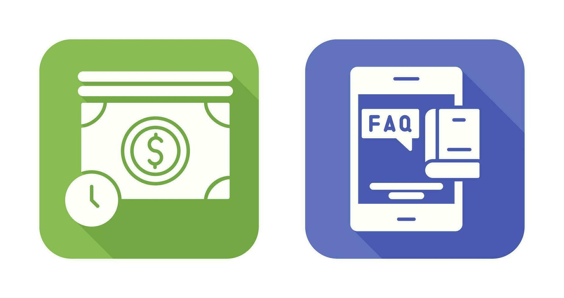 Time is Mony and Faq Icon vector