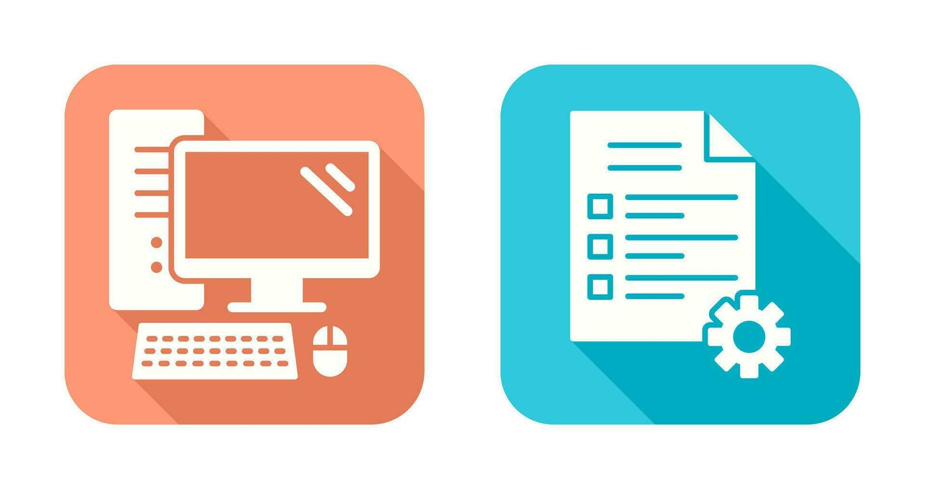 Computer and Test Icon vector