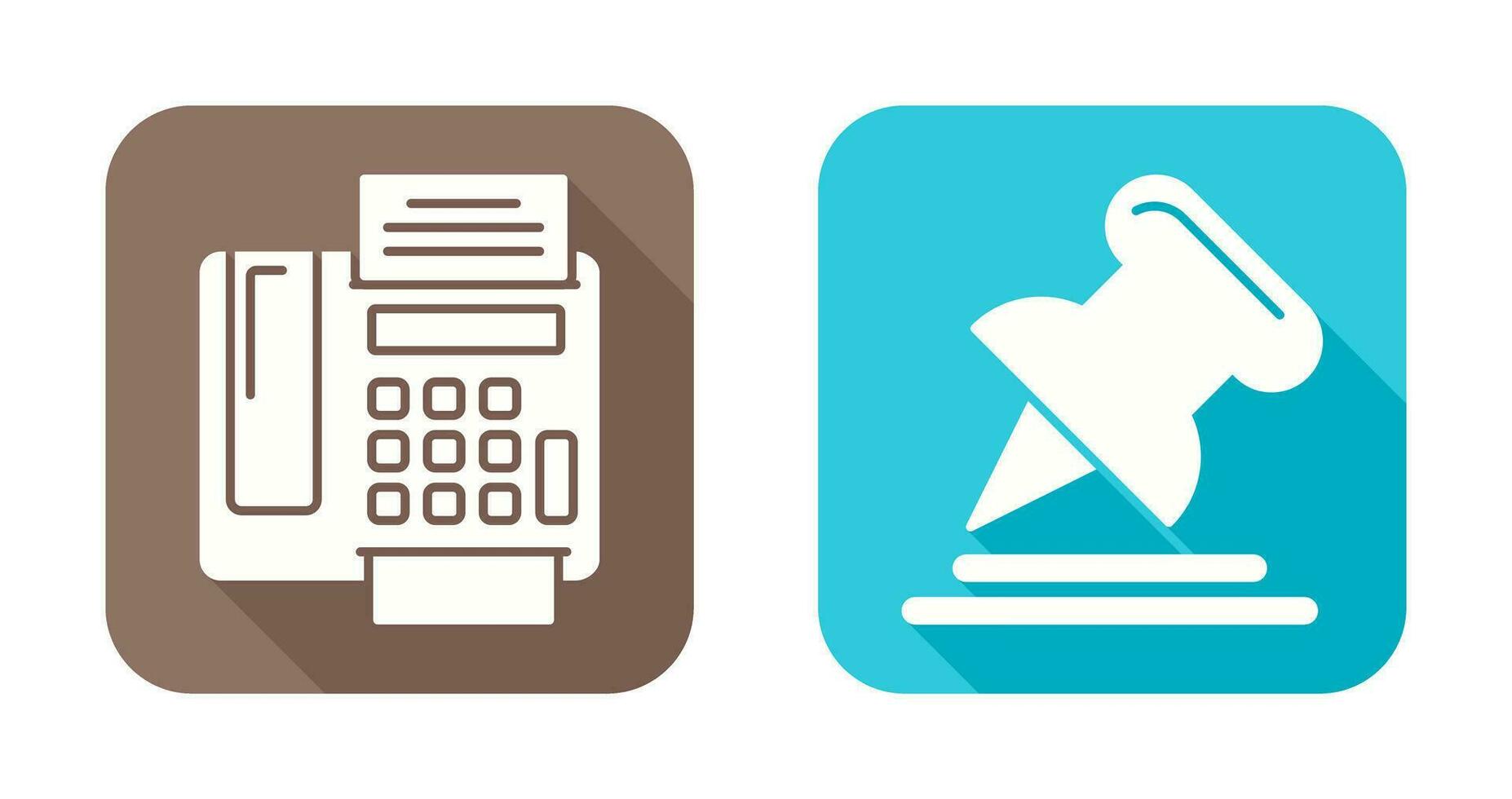 Fax Machine and Pin Icon vector