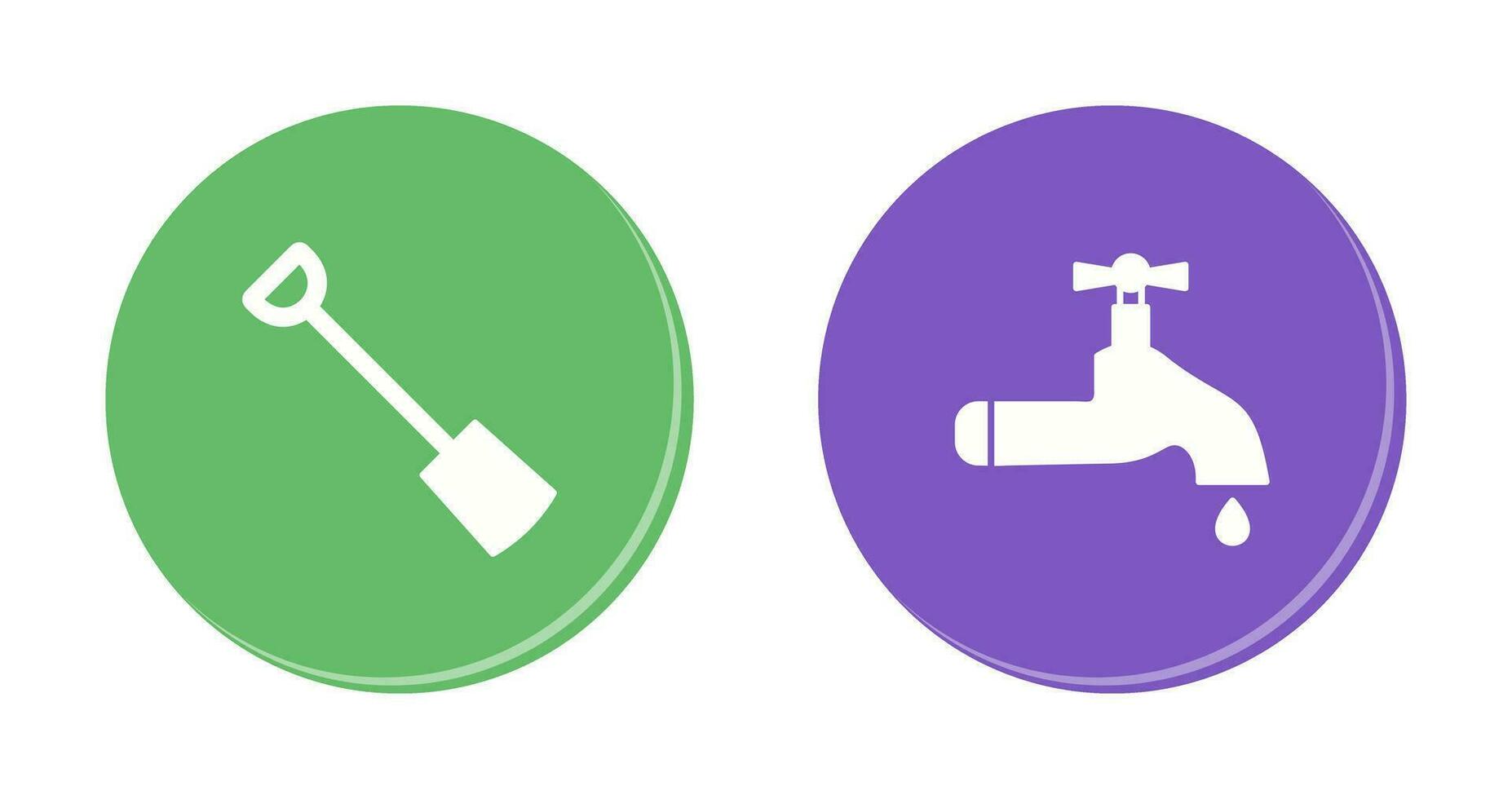 Hand Shovel and Water Tap Icon vector