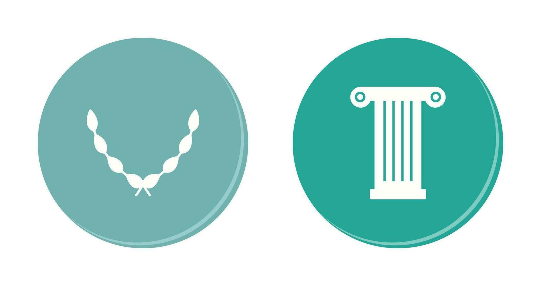 Leaves Wreath and Pillar Icon vector