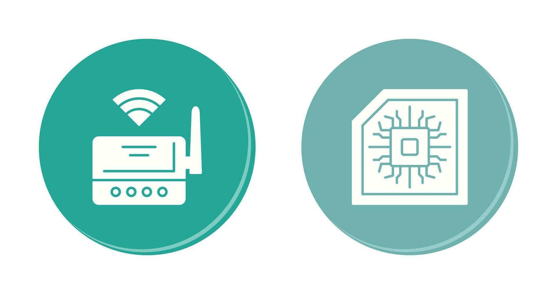 Wifi enrutador y chip icono vector