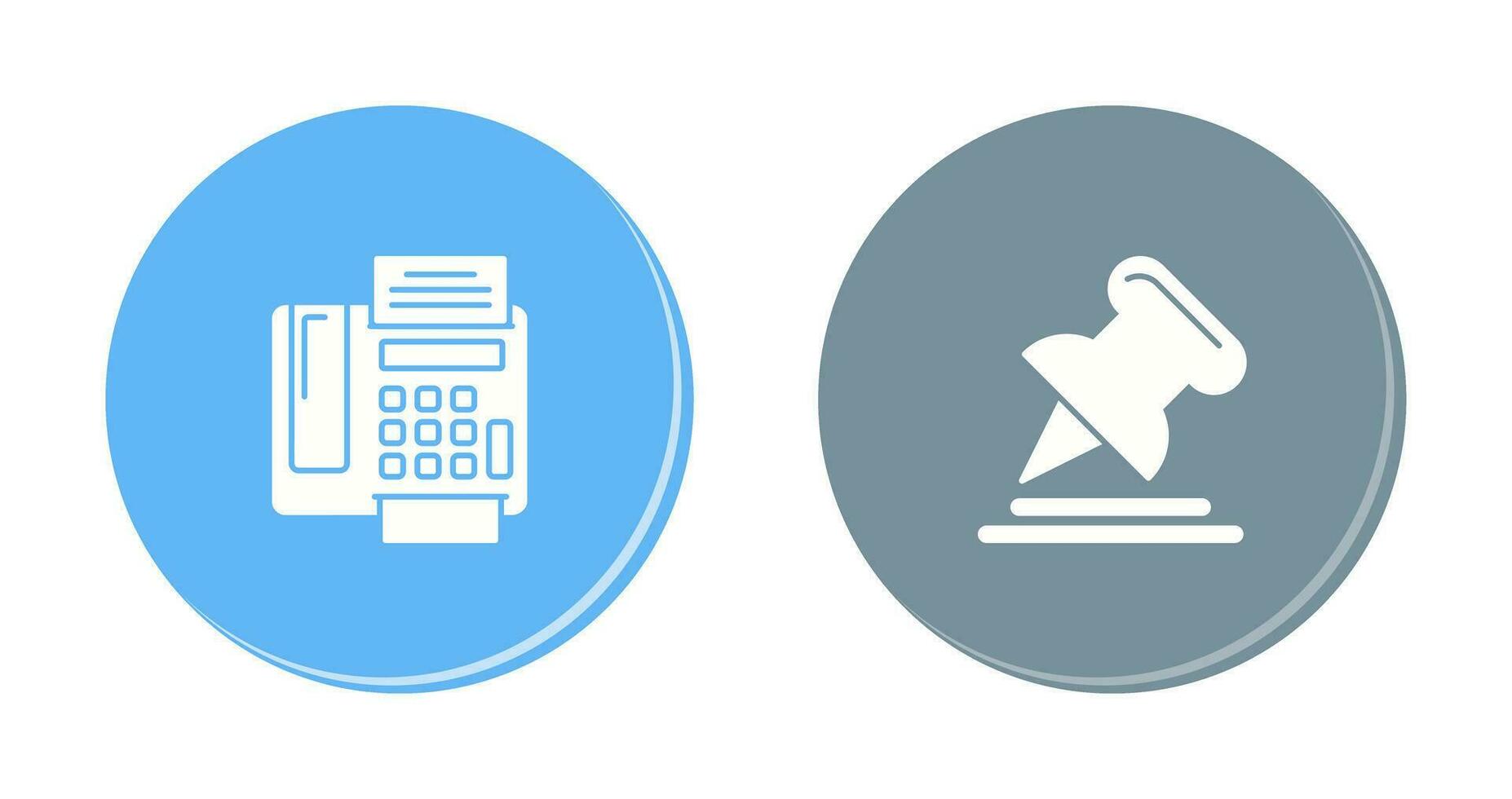 Fax Machine and Pin Icon vector