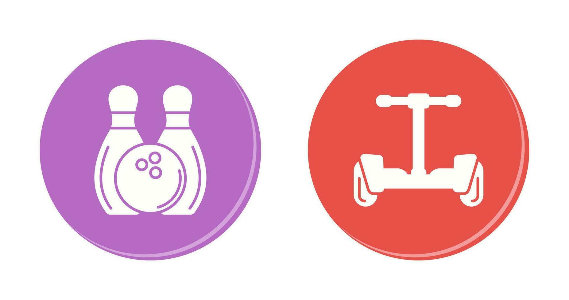 Bowling and Hoverboard Icon vector