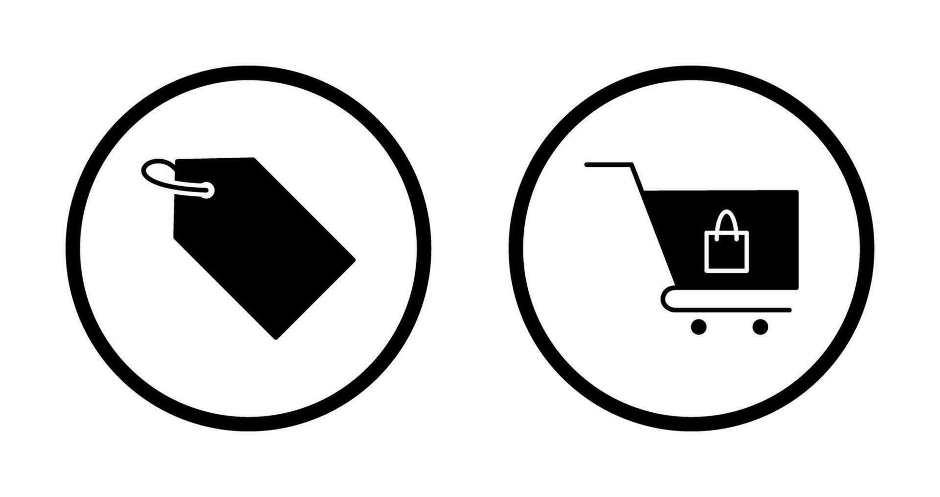 tag and cart  Icon vector