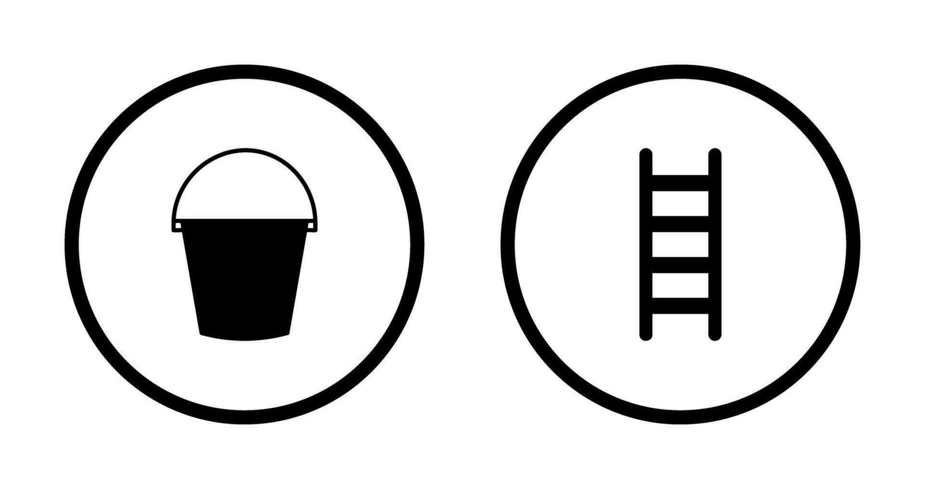 Water Bucket and Ladder Icon vector